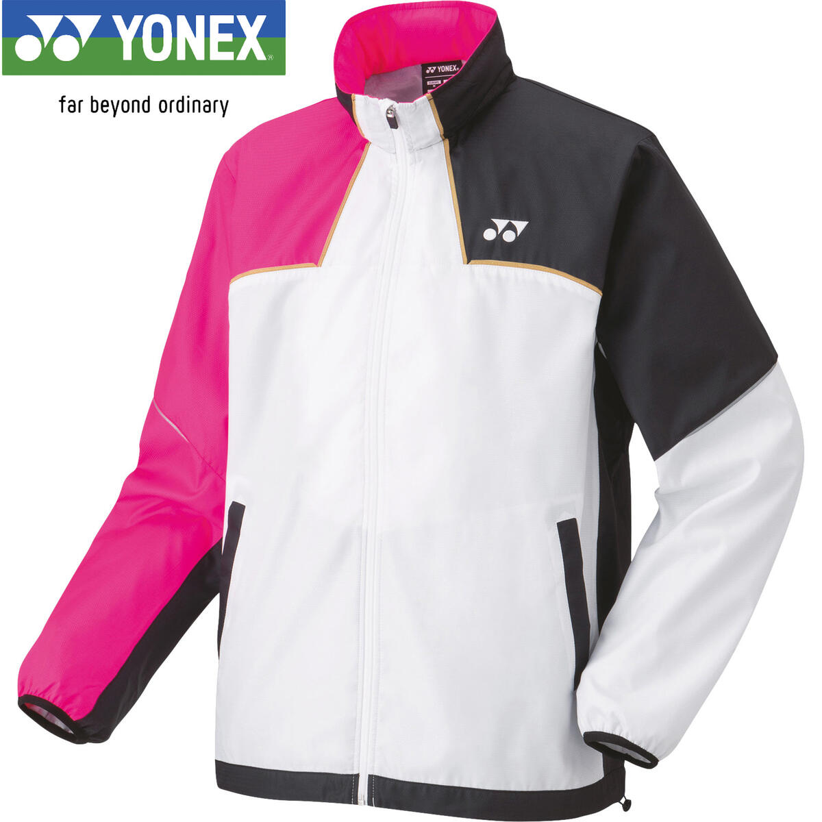 ヨネックス YONEX メンズ レディース バドミントンウェア ジャケット 裏地付ウィンドウォーマーシャツ ホワイト/ピンク 70095 062
