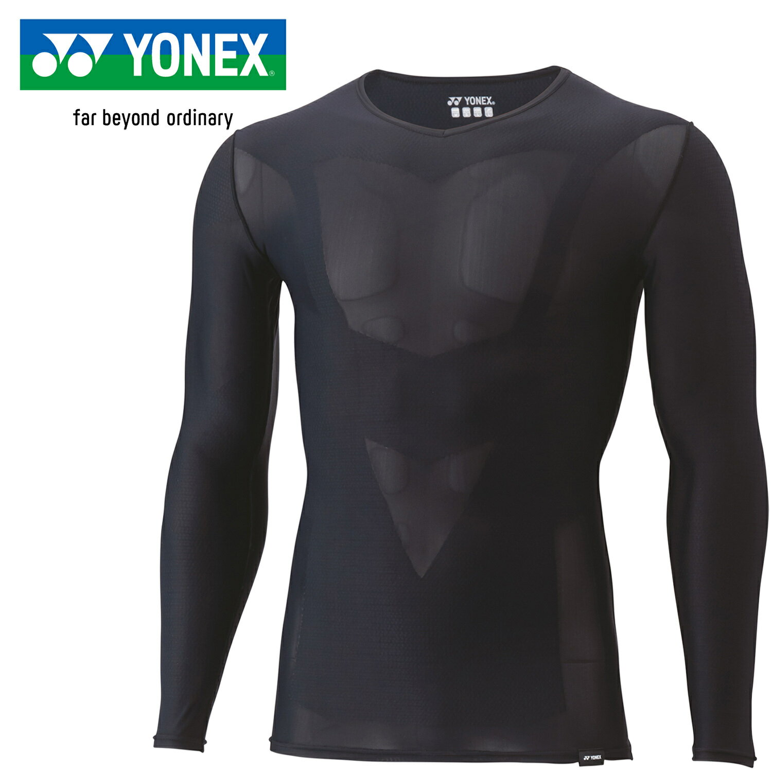 Badminton - ヨネックス YONEX メンズ レディース バドミントン アンダーウェア ユニVネック長袖シャツ ブラック STBA1023 007