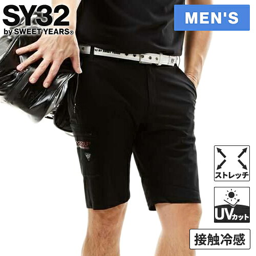 Sale 20-26% OFF! Sweet Years SY32 Men's Golf Wear Shorts Ice Touch Cargo Shorts Black SYG-25S046 S-00001