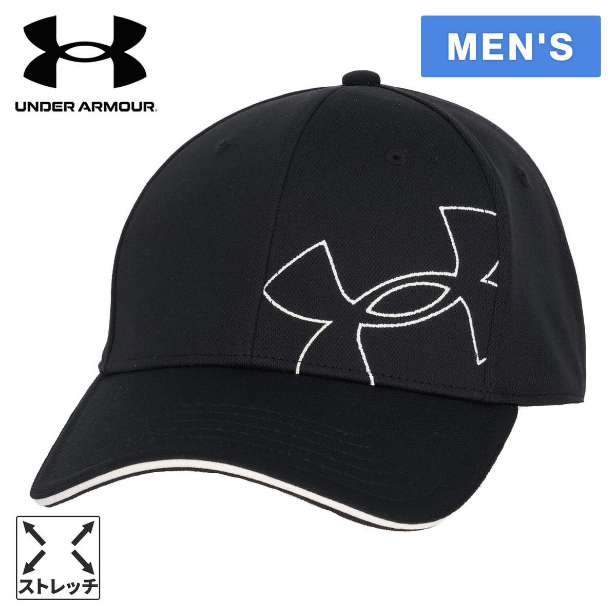 アンダーアーマー UNDER ARMOUR メンズ ゴルフウェア 帽子 ドライブ ロゴ アジャスタブル キャップ DRIVE LOGO ADJUSTABLE CAP ブラック/ホワイト 6001270 001