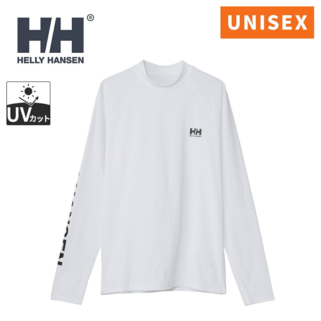 最大2,000円OFFクーポン 5/18〜5/26 ヘリー ハンセン HELLY HANSEN メンズ レディース L/S レター ラッシュガード L/S Letter Rashguard クリアホワイト HE82637 CW NB0518