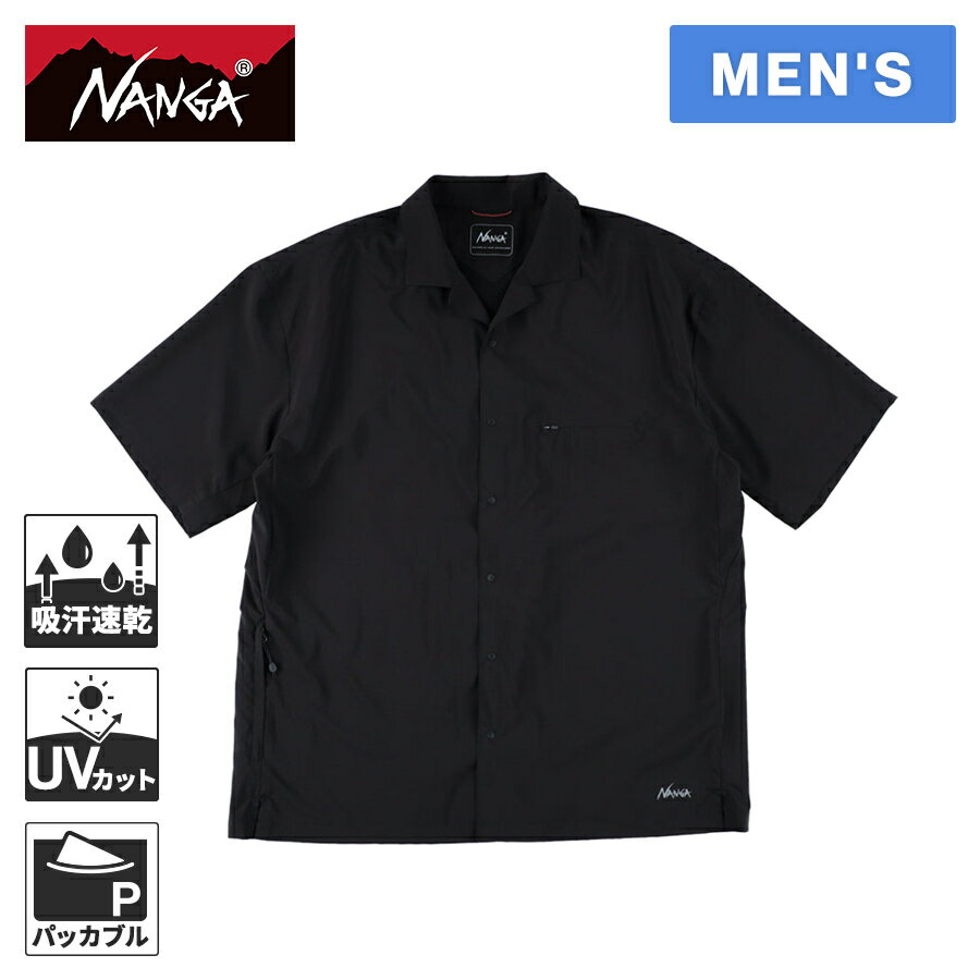 ★セールsale 12％OFF★ ナンガ NANGA メンズ 半袖シャツ PLC エクスカーション ショートスリーブ シャツ ブラック N2610-1J120A BLK