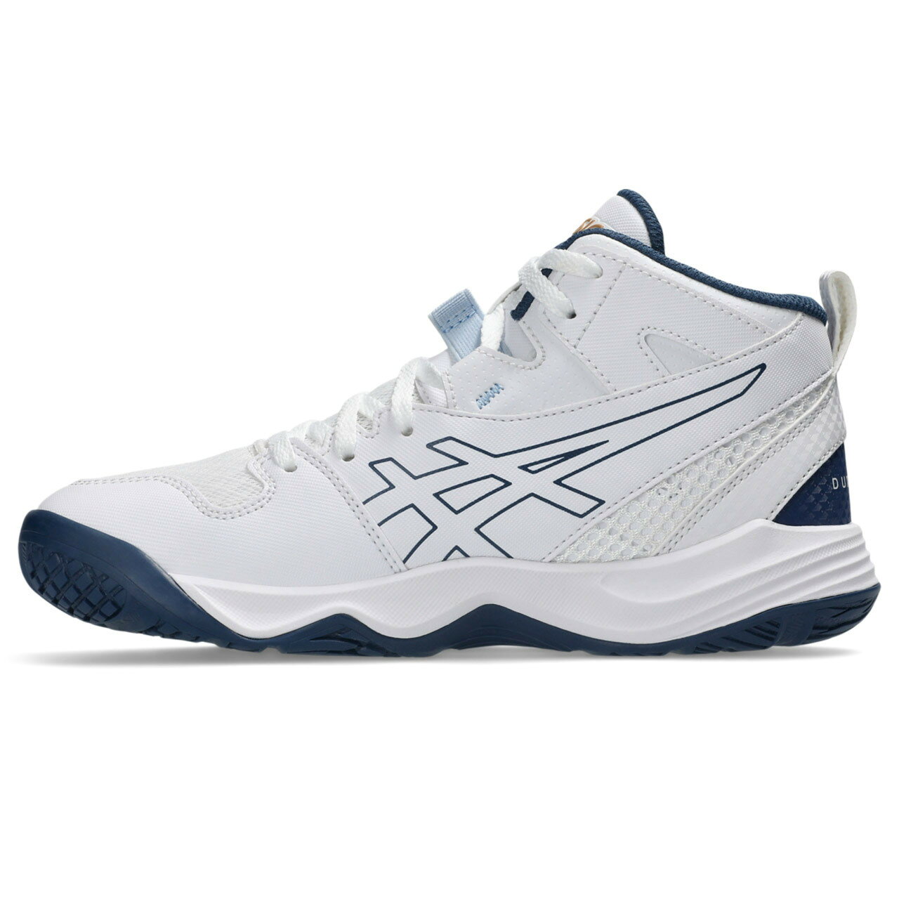 YOCABITO 楽天市場店のアシックス asics キッズ バスケットボールシューズ ダンクショット MB 10 DUNKSHOT MB 10 ホワイト/ソリッドエアー 1064A019 106｜アングル3
