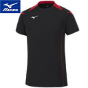 ミズノ MIZUNO メンズ レディース EZゲームシャツ 半袖 ブラック×チャイニーズレッド V2MA2111 96