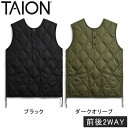 タイオン ダウンベスト レディース タイオン TAION メンズ レディース ジャケット ミリタリー 2WAYフロント ダウンベスト TAION-001P2WML-1