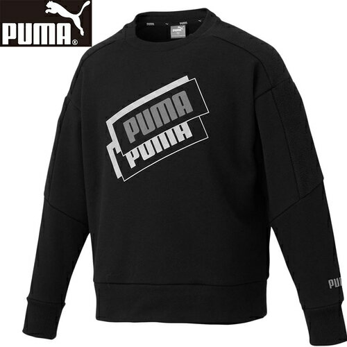 プーマ PUMA キッズ トレーニングウェア スウェット アルファホリデークルー FL B プーマブラック 672653 01