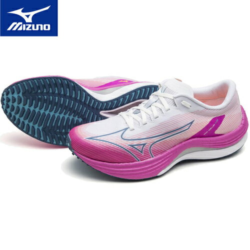 ★5日限定ポイント5倍_ダイヤモンド会員限定★★セール 27％OFF★ ミズノ MIZUNO レディース ランニングシューズ ウエーブリベリオンフラッシュ W.REBE.FLASH ホワイト/シルバー/ピンク J1GD2335 21