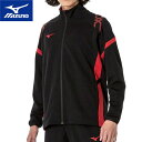 ミズノ MIZUNO メンズ レディース MCライン ウォームアップジャケット ブラック×チャイニーズレッド 32MCA110 96