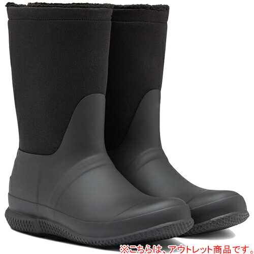 [訳あり]ハンター HUNTER レディース レインシューズ オリジナル インシュレイティド ロール トップ シェルパ ブーツ ORIGINAL ROLL TOP SHERPA BOOT ブラック WFT2052NRE BLK