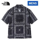 ノースフェイス ザ・ノース・フェイス ノースフェイス メンズ 半袖シャツ ショートスリーブアロハベントシャツ S/S Aloha Vent Shirt バンダナニューブラック NR22330 RB アロハシャツ ハワイ 海 旅行 リゾート カジュアルシャツ 涼しい 夏服 おしゃれ