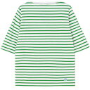 オーシバル ORCIVAL レディース Tシャツ ボートネック5分袖Tシャツ ホワイト×フォレストグリーン #OR-C0136 BFJ WHITE×FOREST-GREEN