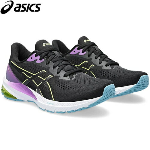 アシックス asics レディース ランニングシューズ GT-1000 12 ブラック/グローイエロー 1012B450 2