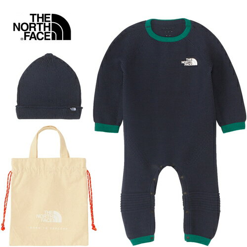 ザ・ノース・フェイス ノースフェイス ベビー ロングスリーブクレイドルコットンロンパースセット B L/S Cradle Cotton Rompers Set アーバンネイビー NTB62210 UN