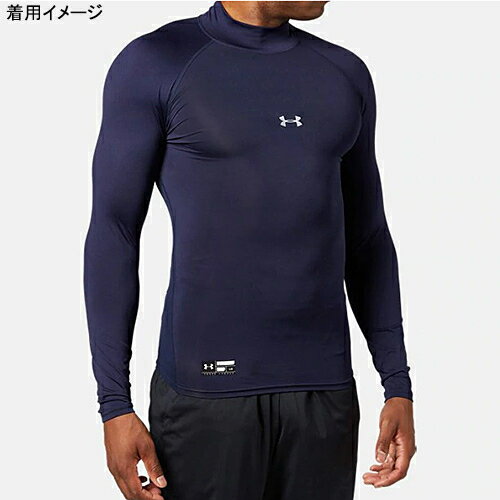 アンダーアーマーUNDERARMOURメンズ野球ヒートギアアーマーコンプレッションロングスリーブモックミッドナイトネイビー1358645410
