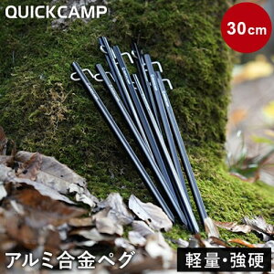 クイックキャンプ QUICKCAMP アルミ合金ペグ 30cm 8本セット ブラック QC-APG30 BK