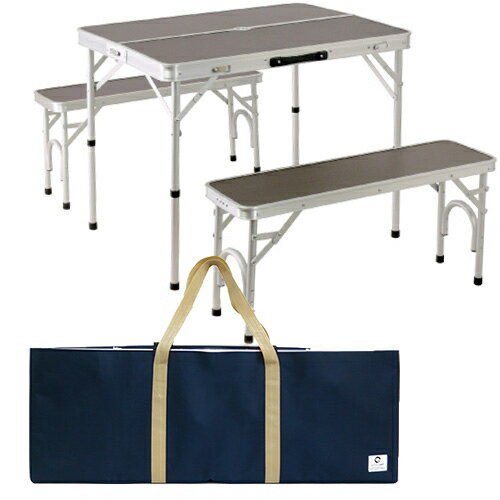 クイックキャンプ QUICKCAMP アウトドア 折りたたみテーブルセット 4人用 収納袋付き モダンブラウン ALPT-90Bset