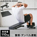 リーディングエッジ LEADING EDGE マルチシットアップベンチ LE-B40 GY & 保護マット ESMT-150 計2点セット