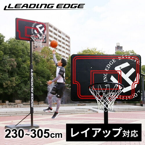 ★1年保証★ リーディングエッジ LEADING EDGE 家庭用 屋外 バスケットゴール ブラック LE-BS305 BK