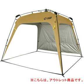 [訳あり]クイックキャンプ QUICKCAMP ワンタッチタープ 2.5m フラップ付き サンド QC-TP250-T SD