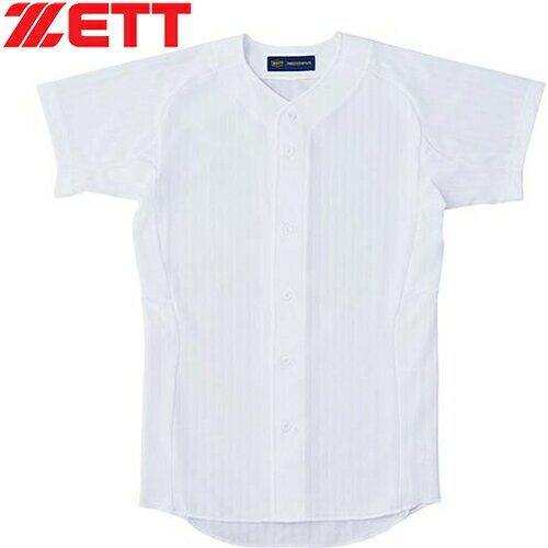 ゼット ZETT メンズ 野球ウェア ユニフォームシャツ ユニフォーム メッシュ フルオープンシャツ ネオステイタス ホワイト BU525 1100