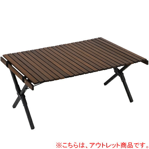 [訳あり]折りたたみ ウッドロールテーブル 90×60cm QC-WTX90-T クイックキャンプ QUICKCAMP