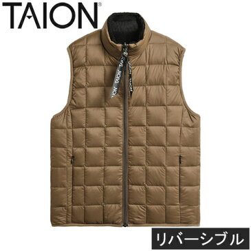 タイオン TAION メンズ レディース ダウン×ボアリバーシブルダウンベスト ”DOWN×BOA”REVERSIBLE VEST ライトブラウン×ブラック TAION-R002MB