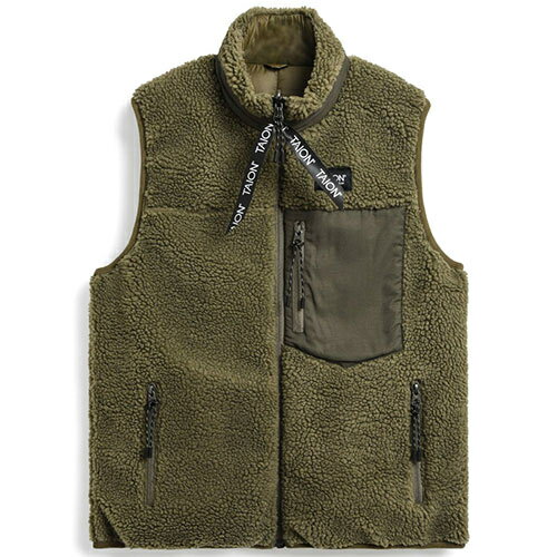 タイオン TAION メンズ レディース ダウン×ボアリバーシブルダウンベスト ”DOWN×BOA”REVERSIBLE VEST オリーブ×ダークオリーブ TAION-R002MB