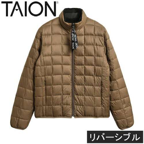 タイオン TAION メンズ レディース コート ダウン×ボアリバーシブルダウンジャケット ”DOWN×BOA”REVERSIBLE JACKET ライトブラウン×ブラック TAION-R102MB