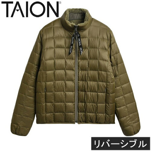 タイオン TAION メンズ レディース コート ダウン×ボアリバーシブルダウンジャケット ”DOWN×BOA”REVERSIBLE JACKET オリーブ×ダークオリーブ TAION-R102MB