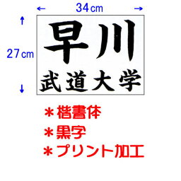 九櫻 KUSAKURA メンズ 公式試合用 柔道ゼッケン プリント加工 34×27cm 黒 JT63427KA B 柔道着プリントゼッケン