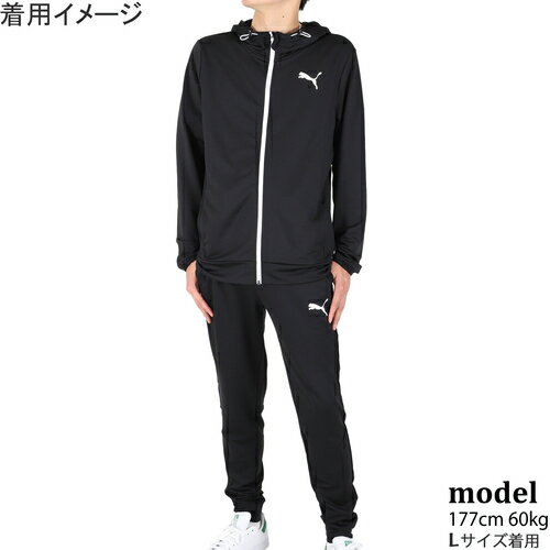 ★4日20時~!エントリー＆3点購入でP10倍★プーマ PUMA RTG フーデッドジャケット 588916 01 ＆ RTG ニットパンツ 588922 01 プーマブラック 上下セット