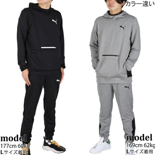 ★4日20時~!エントリー＆3点購入でP10倍★プーマ PUMA メンズ レディース RTG フーディースウェット 846327 01 ＆ RTG ニットパンツ 588922 01 プーマブラック 上下セット