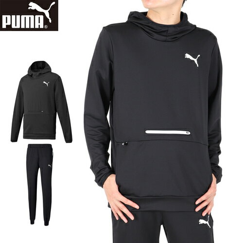 ★4日20時~!エントリー＆3点購入でP10倍★プーマ PUMA メンズ レディース RTG フーディースウェット 846327 01 ＆ RTG ニットパンツ 588922 01 プーマブラック 上下セット