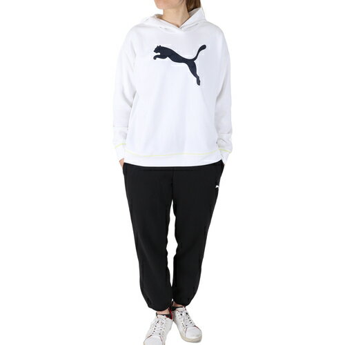 ★23日迄!お得なクーポン配布中★プーマ PUMA MODERN SPORTS フーディースウェット プーマホワイト 849445 02 ＆ MODERN SPORTS パンツ プーマブラック 849475 01 上下セット