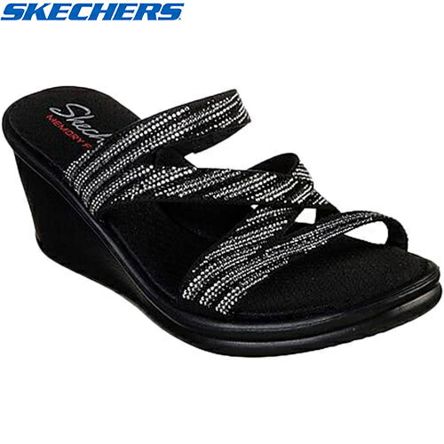 スケッチャーズ SKECHERS レディース サンダル ランブラーズ メガフラッシュ RUMBLERS - MEGA FLASH ブラック/シルバー 32925 BKSL