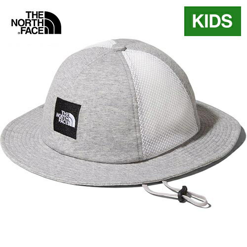 ★セールsale 11～38％OFF★ ザ・ノース・フェイス ノースフェイス キッズ 帽子 スクエアロゴメッシュハット Kids’ Square Logo Mesh Hat ミックスグレー NNJ02002 Z サンハット 日よけ ベビー帽子 こども ジュニア あご紐