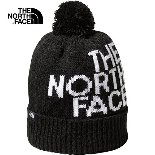 ノースフェイス THE NORTH FACE キッズ 帽子 ポンポンビッグロゴビーニー Pom Pom Big Logo Beanie ブラック NNJ42002 K