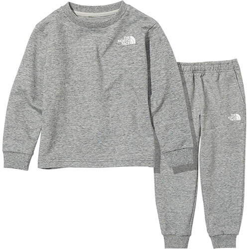 ★4日20時~!エントリー＆3点購入でP10倍★ノースフェイス THE NORTH FACE キッズ トレーナー スウェットセット Sweat Set ミックスグレー NTJ62111 Z