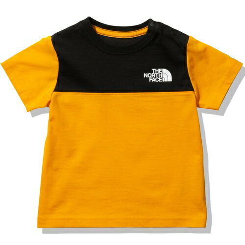 ★1日からエントリーでP5倍★ノースフェイス THE NORTH FACE ベビー ウェア ショートスリーブカラーブロックティー B S/S Color Block Tee サミットゴールド NTB32259 SG