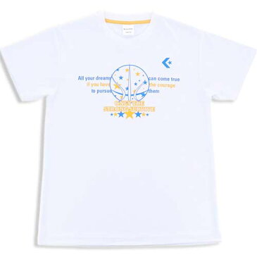 コンバース CONVERSE バスケットボール ジュニア プリントTシャツ ホワイト/ゴールド CB491301 1153 男の子 女の子 キッズ