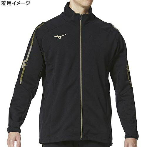 ★セールsale 53％OFF★ ミズノ MIZUNO メンズ レディース ウォームアップジャケット ブラック×ブラック×ゴールド 32MC0110 09 3