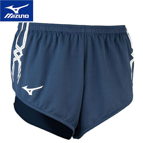 ミズノ MIZUNO メンズ 陸上ウェア ショートパンツ レーシングパンツ ドレスネイビー×ホワイト U2MB8050..