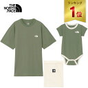 楽天YOCABITO　楽天市場店★セールsale 13％OFF★ 【楽天1位】ザ・ノース・フェイス ノースフェイス メンズ レディース CRショートスリーブティー＆ベビーロンパースセット CR S/S Tee & Baby Rompers Set タイムグリーン NTM12312 TG 親子 ロンパース 赤ちゃん 男の子 女の子 パパ ママ 娘 息子