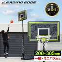 【楽天1位】 リーディングエッジ LEADING EDGE 家庭用 屋外 バスケットゴール ST2 グリーン LE-BS305ST2 高さ7段階調…