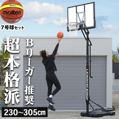 LEADING EDGE リーディングエッジ 【バスケットボール&ゴールセット】リーディングエッジ バスケットゴールDX LE-BS305DX & モルテン バスケットボール 7号球 BGR7MY 計2点セット
