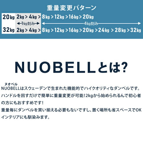 FLEXBELL フレックスベル 可変式ダンベル 32kg 4kg刻み アジャスタブルダンベル NUOBELL シルバー NUO-FLEX32×2 計2点セット 3