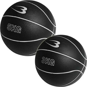 BODYMAKER ボディメーカー メディシンボール ブラック MBG25 5kg ＆ メディシンボール 3kg ブラック MBG23 計2点セット