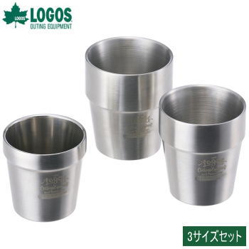 【ポイント最大47倍!27日1:59まで】アウトドア キャンプ タンブラー ステンレス製 3サイズセット ステンレス製タンブラー LOGOS ネストWステンタン...