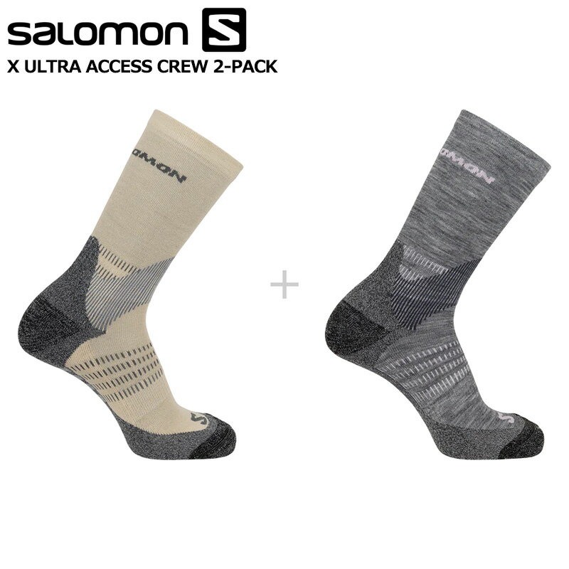 【楽天スーパーセール】SALOMON サロモン X ULTRA ACCESS CREW 2-PACK ユニセックス メンズ レディース ソックス 靴下 メリノウール ハイキング トレッキング 登山 キャンプ LC2083100 LC2083200 LC2083300【2023年春夏】