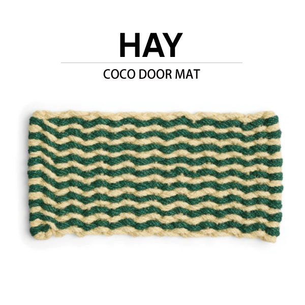 谷Ź HAY COCO DoorMat StripeWave Darkgreen White 4080cm إ ɥޥå...